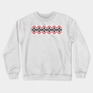 Decor - Traditional Romanian folk art knitted embroidery pattern Crewneck Sweatshirt